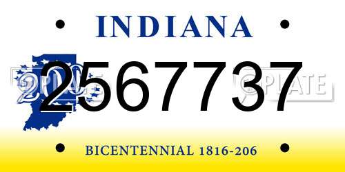 2567737 Indiana License Plate