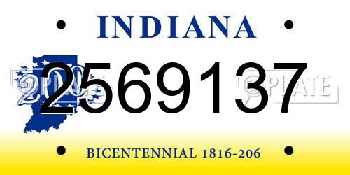 2569137 Indiana License Plate
