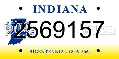 2569157 Indiana License Plate