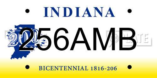 256AMB Indiana License Plate