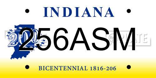 256ASM Indiana License Plate