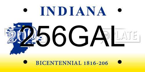 256GAL Indiana License Plate