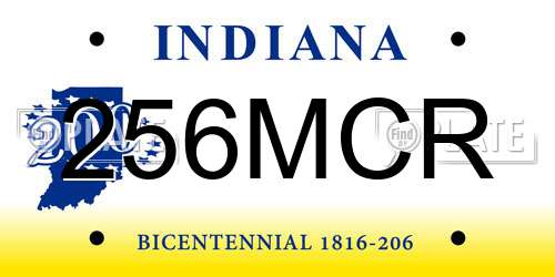 256MCR Indiana License Plate
