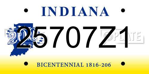 25707Z1 Indiana License Plate