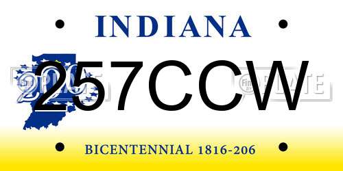 257CCW Indiana License Plate