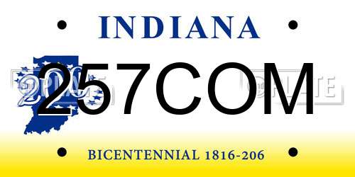 257COM Indiana License Plate
