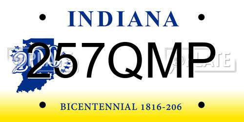 257QMP Indiana License Plate