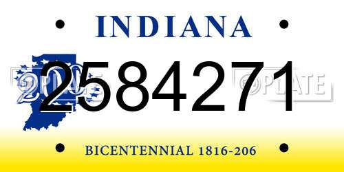 2584271 Indiana License Plate