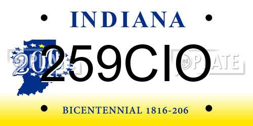 259CIO Indiana License Plate