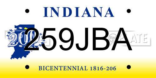 259JBA Indiana License Plate