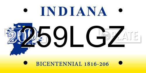 259LGZ Indiana License Plate