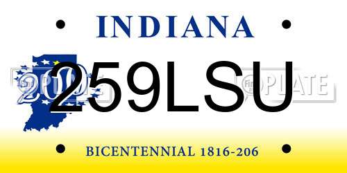259LSU Indiana License Plate