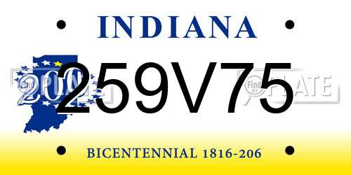 259V75 Indiana License Plate