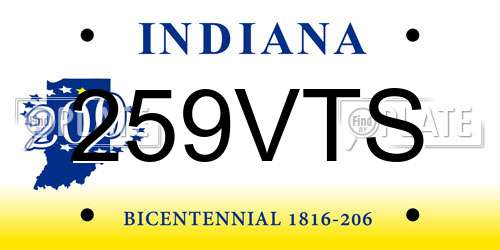 259VTS Indiana License Plate