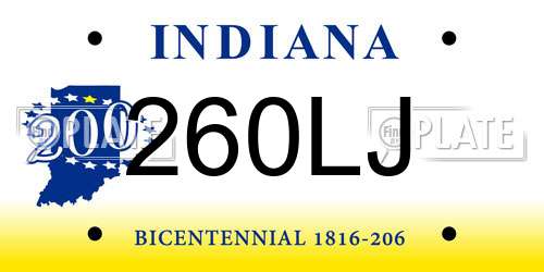 260LJ Indiana License Plate