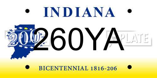 260YA Indiana License Plate