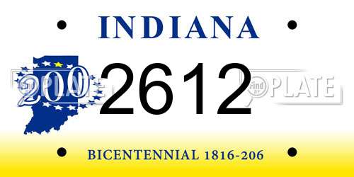 2612 Indiana License Plate