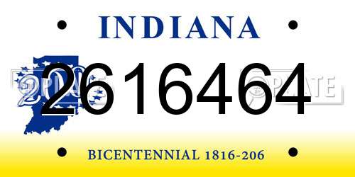 2616464 Indiana License Plate