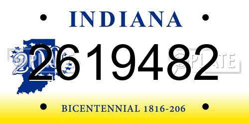 2619482 Indiana License Plate