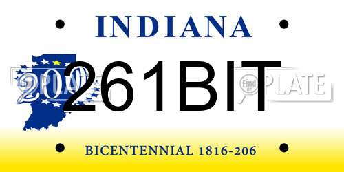 261BIT Indiana License Plate