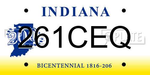 261CEQ Indiana License Plate