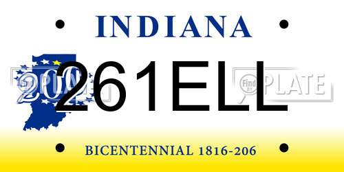 261ELL Indiana License Plate