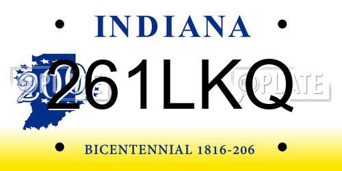 261LKQ Indiana License Plate