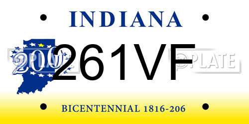 261VF Indiana License Plate