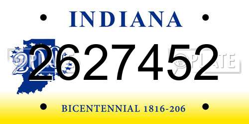2627452 Indiana License Plate