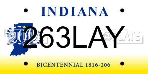 263LAY Indiana License Plate