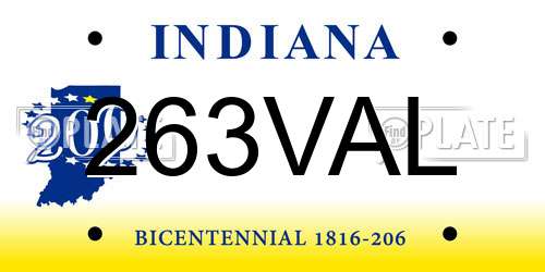 263VAL Indiana License Plate