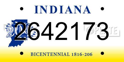 2642173 Indiana License Plate