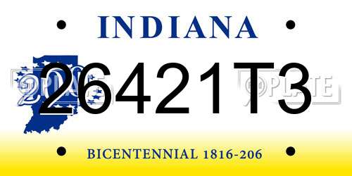 26421T3 Indiana License Plate