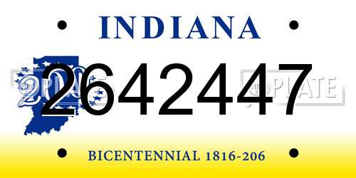 2642447 Indiana License Plate