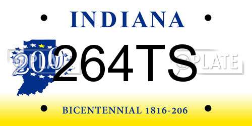 264TS Indiana License Plate