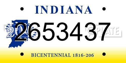 2653437 Indiana License Plate