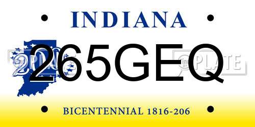 265GEQ Indiana License Plate