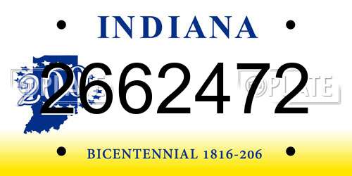 2662472 Indiana License Plate