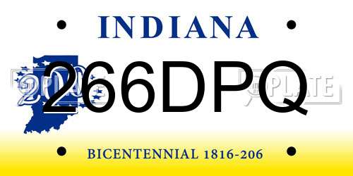 266DPQ Indiana License Plate