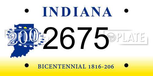 2675 Indiana License Plate