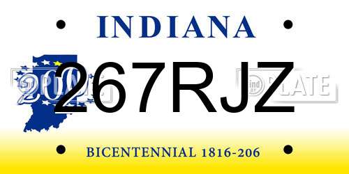 267RJZ Indiana License Plate