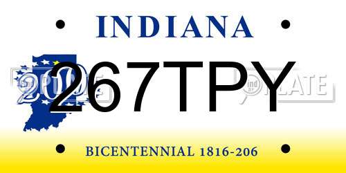 267TPY Indiana License Plate