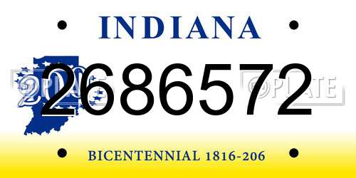 2686572 Indiana License Plate