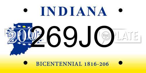 269JO Indiana License Plate