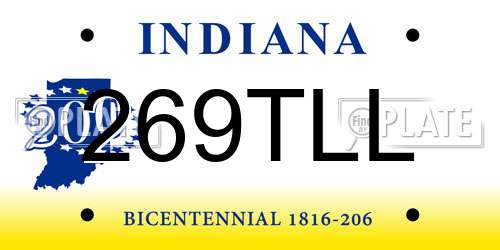 269TLL Indiana License Plate