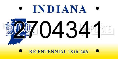 2704341 Indiana License Plate