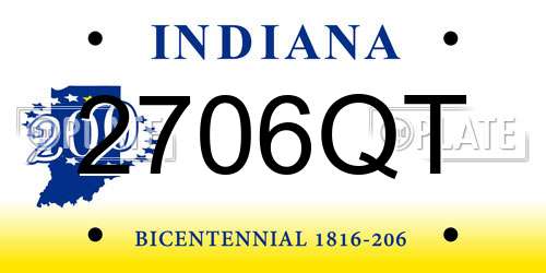 2706QT Indiana License Plate