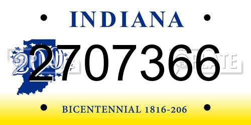 2707366 Indiana License Plate