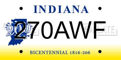 270AWF Indiana License Plate