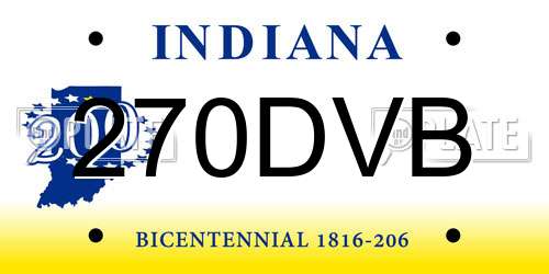 270DVB Indiana License Plate